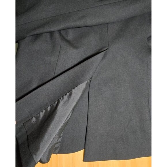 Theory Womens Wide Lapel Two Button Blazer Jacket Sz 8 Black Wool Blend Capsule - Picture 13 of 13